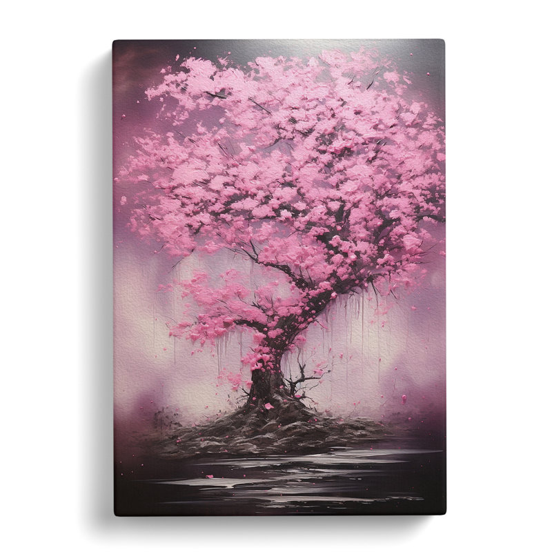 Cherry Blossom Tree Action Painting No.4 - Print, 76cm H x 50cm W x 3cm D