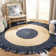 Procter Hand Woven Cotton/Jute Rug in Navy/Natural