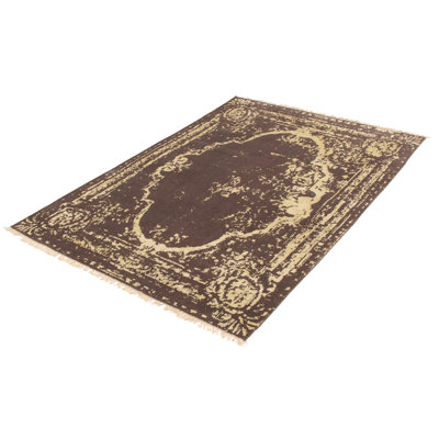 Tapis oriental gris / ivoire noué à la main