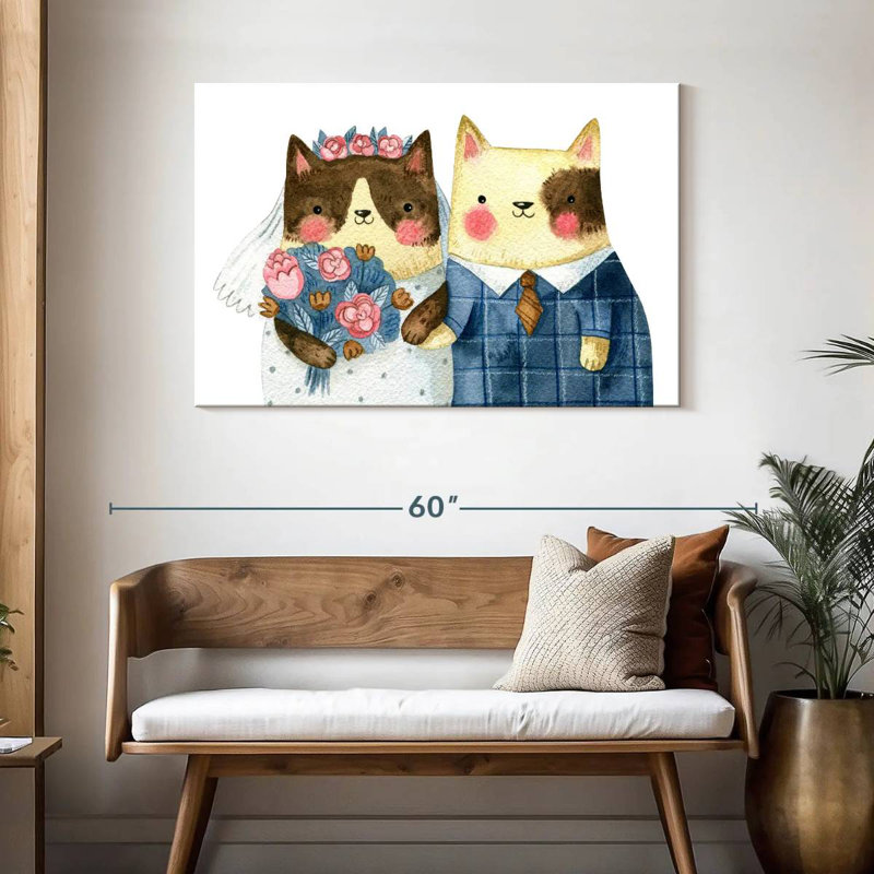 Mariage de chat Brampt, H 30 po x l 45 po