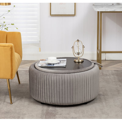 Savinien Upholstered Round Storage Ottoman