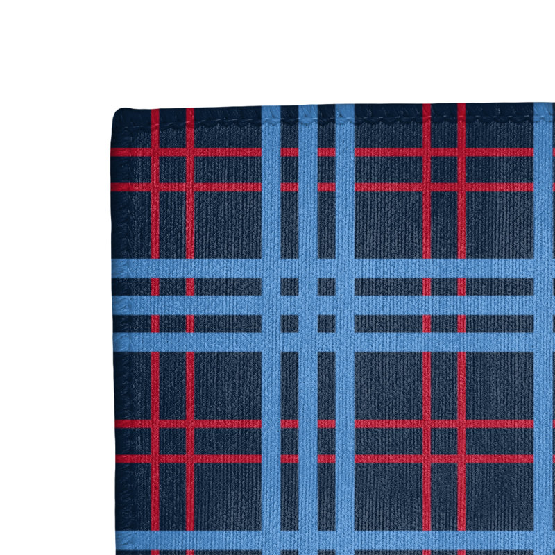 Tapis à carreaux bleu, Rectangle 4 pi x 6 pi