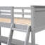 Lit mezzanine simple gris avec bureau polyvalent et tablettes, rehausser l'esthétique de votre chambre à coucher, bois de pin, aire de repos et tablettes confortables - gris, optimisation de l'espace pour les espaces compacts, cadre, idéal