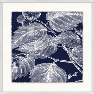 Transitional Leaf Composition On Navy 8 Print