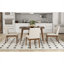 Ensemble de salle à manger 5 pièces Mid-Century avec table rectangulaire et 4 chaises rembourrées, brun riche et beige