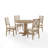 Heymann Round Solid + Manufactured Wood Dining Set with Upholstered X-Back Chairs (Set of 5) 