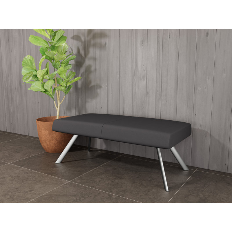 Banc de réception Willow, Noir Visite Libre - tissu uni, Argent argent