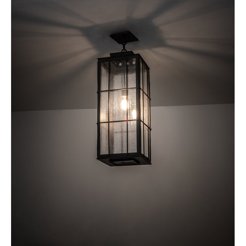 Bronze Oil-Rubbed 1-Light LED Pendant with Clear Seeded Glass