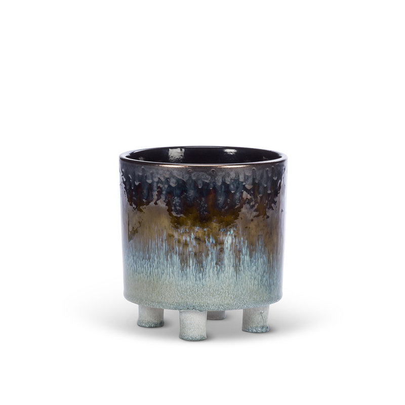 Cache-pot en argile glacée