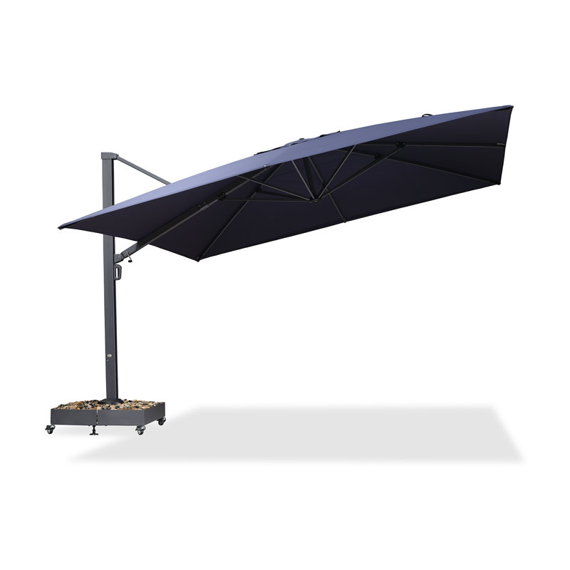 Parasol carré en porte-à-faux de 156 po sans base Shameen, bleu marine, Bleu marine