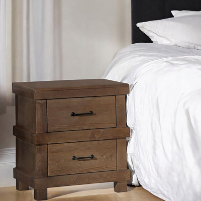 Exquisite Traditional Bedroom Nightstand With Two Drawers, Wooden Furniture For A Timeless And Functional Bedroom