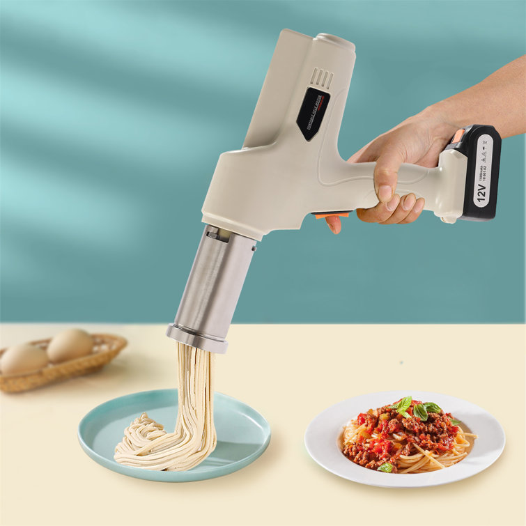CHUNTIANMEI Portable Automatic Pasta Maker Machine Handheld Electric Pasta  Noodle Maker Machine Electric Noodle Maker Send 3 Mold and Charger 30