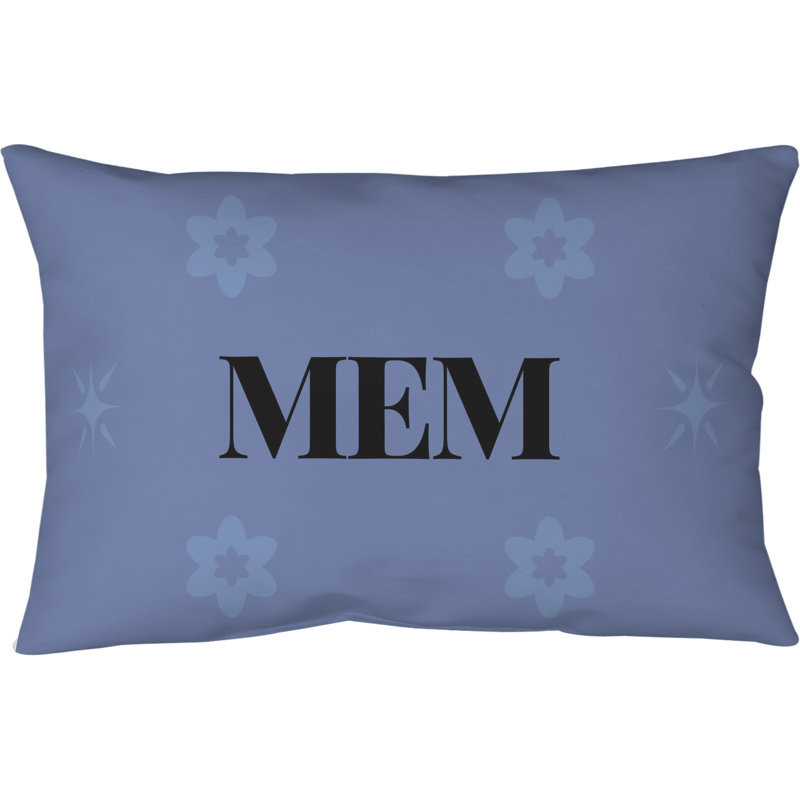 Coussin 14 po x 10 po Memphis, Bleu foncé/noir