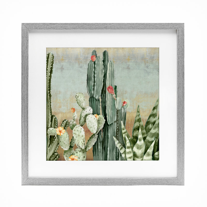 «Bloom parmi les épines», reproduction sous verre encadrée, design par Luna Mavis, H 16 po x l 16 po, Cadre de ferme gris