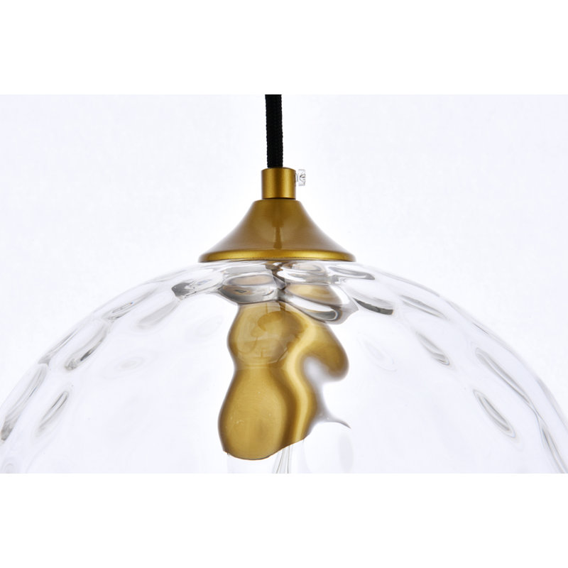 Luminaire suspendu sphère 1 lumière Douthit, Laiton, H 10,3 po x l 9,8 po x P 9,8 po