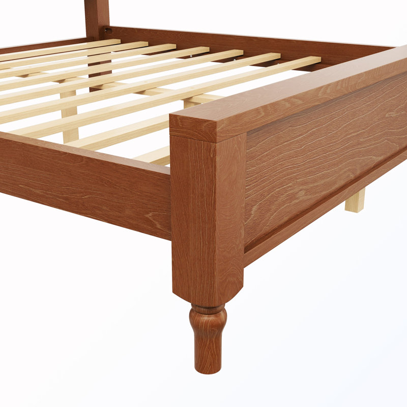 Très grand lit en bois avec tête de lit tapissier, Très grand lit, Beige/brun