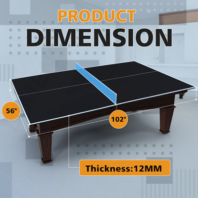 8.5ft Blue Mid-Size Ping Pong Conversion Top Foldable & Portable Table Tennis Table Top for Indoor Games