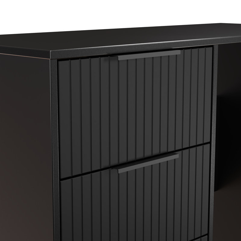 Berklie Dressing Table, Deep Black/Black