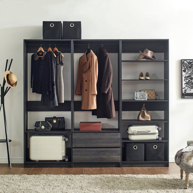 Kalinikos 94.19'' Closet System, Black