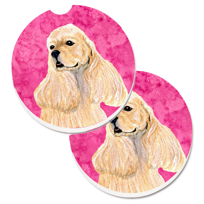 Sous-verre barbu collie voiture, Épagneul cocker Buff