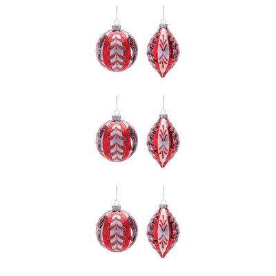 Glass Ornament Set of 6