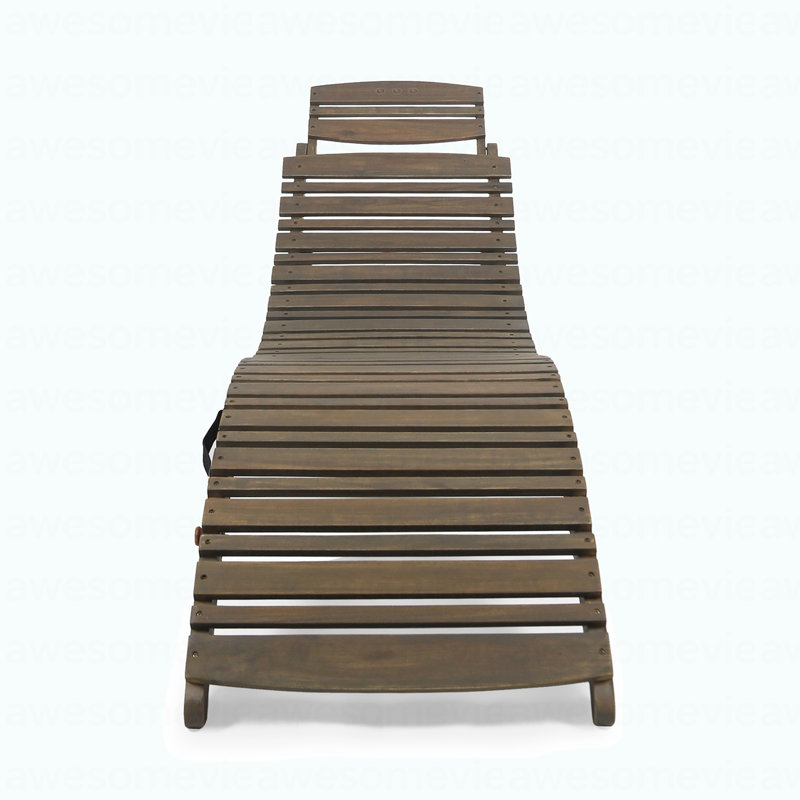 Modern WOOD FOLDABLE CHAISE LOUNGE - GREY