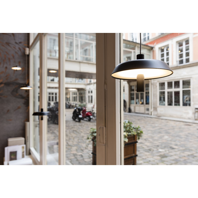 1 - Light LED Dome Pendant, Matt Black