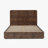 King Queen Burl Oak Veneers Brown Wooden Platform Bed-1782173742-1782173740