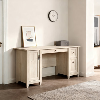 Home Office Computer Desk with Keyboard Tray & CPU Storage, Warm Brown Writing Desk for Study Room