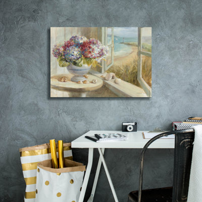Art mural sur toile Winston Porter «Coastal Hydrangea» par Danhui Nai