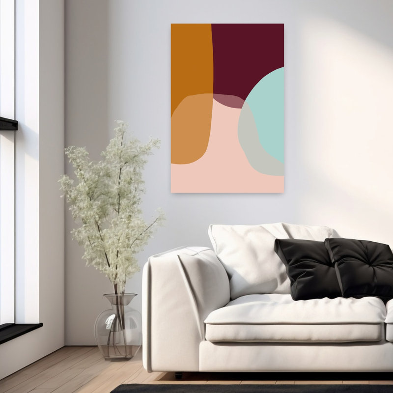 Art contemporain abstrait coloré, H 36 po x l 24 po