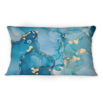 Coussin 12 "x 20" Blue and Gold