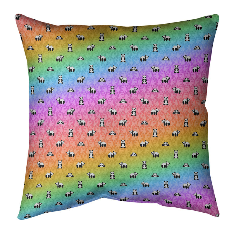 Housse et insert de coussin carré Katelyn Elizabeth, Polyester/ Bourre en polyester, H 18 po x l 18 po, Vert / Mauve / Jaune