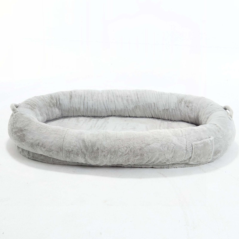 Memory Foam Dog Bed, Light Gray, 9.8" H x 73.6" W x 49.2" D