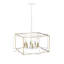 Luminaire suspendu 8 lumières Millen Lighting Drage en blanc mat / laiton rétro