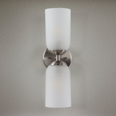 2-Light Cylinder Wall Sconce For Bathroom