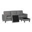 Upholstered L-Shaped 3-Seater Sectional Sofa with Footstool-1741103136