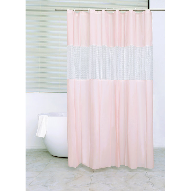 Rideau de douche PEVA + crochets en métal - turquoise, Rose