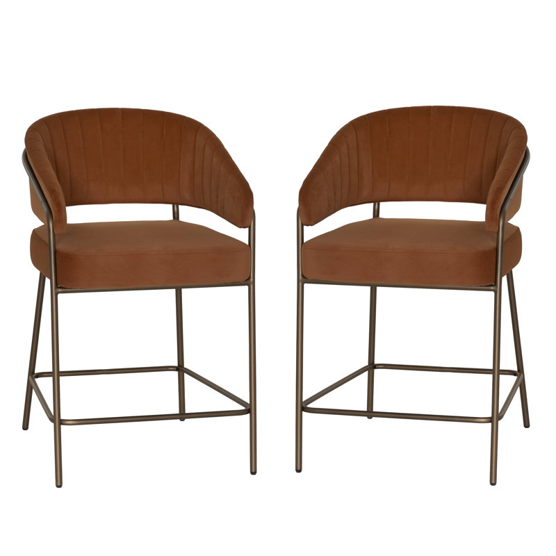 Sheriden Upholstered Counter Stool, Brown