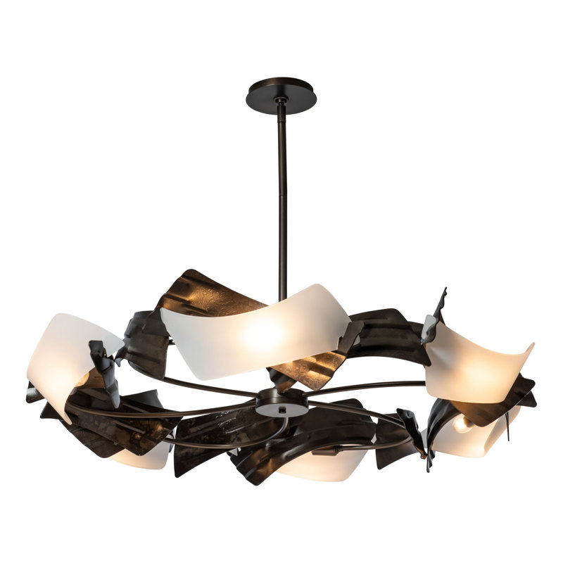 Luminaire suspendu 6 lumières Crest, Fumée foncée