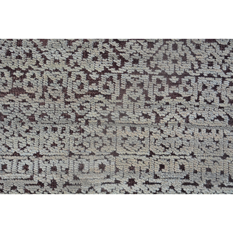 Wool Moroccan Area Rug in Purple, Rectangle 9' x 12'