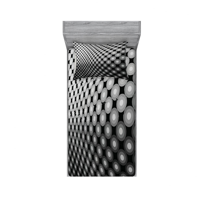 Microfiber Gingham Sheet Set, Twin XL Sheet Set with Fitted Sheet, Abstract