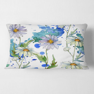Housse de coussin rectangulaire et insert Daisies with Leaves II