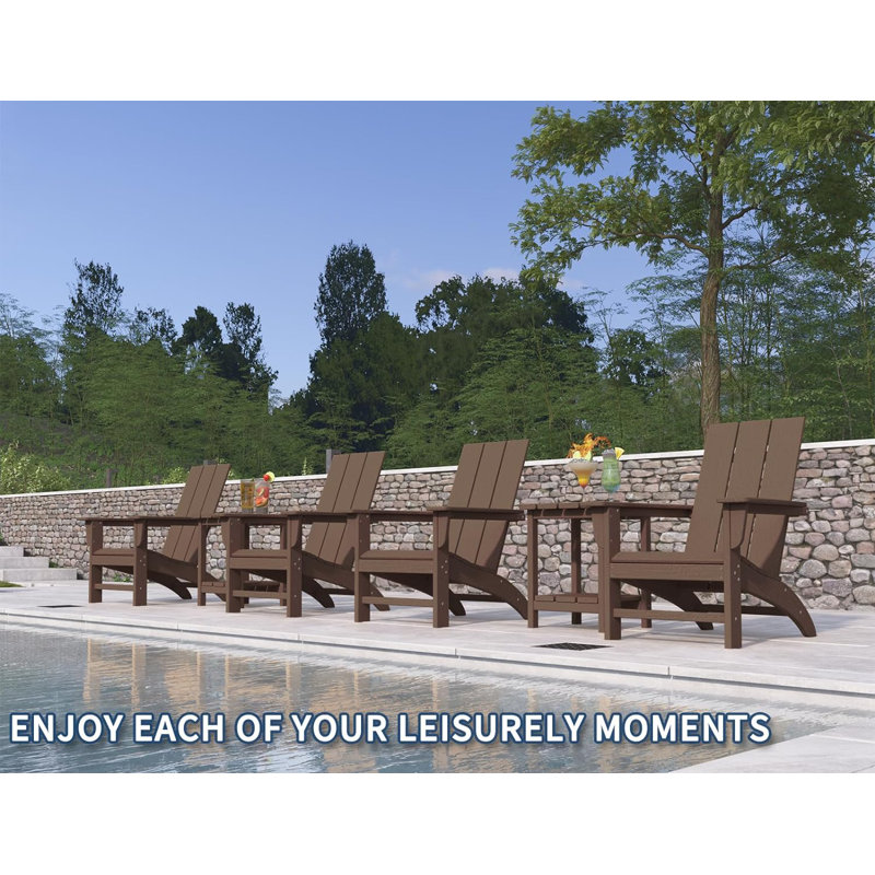 Barbee Outdoor Adirondack Chair, Mahogany