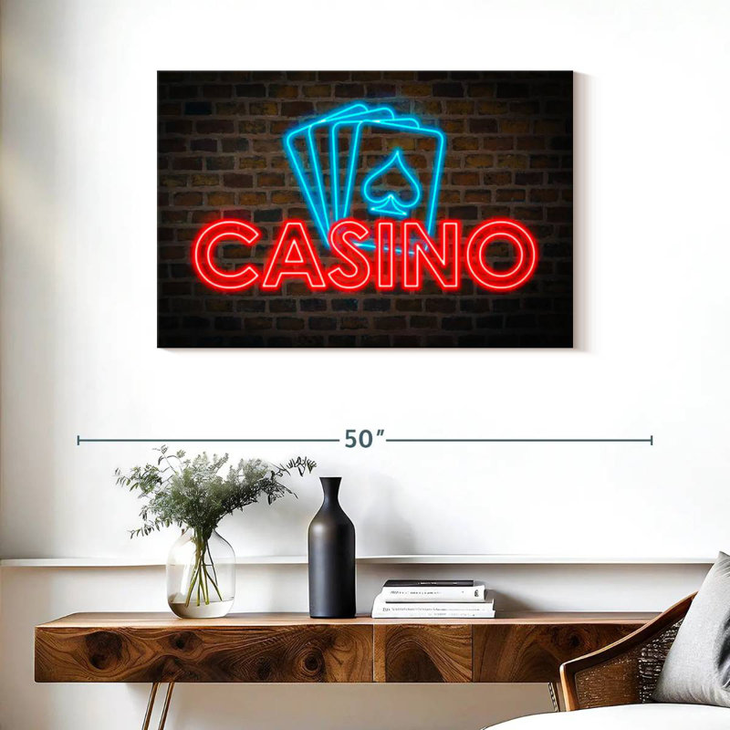 Cartes de casino néons, H 24 po x l 36 po