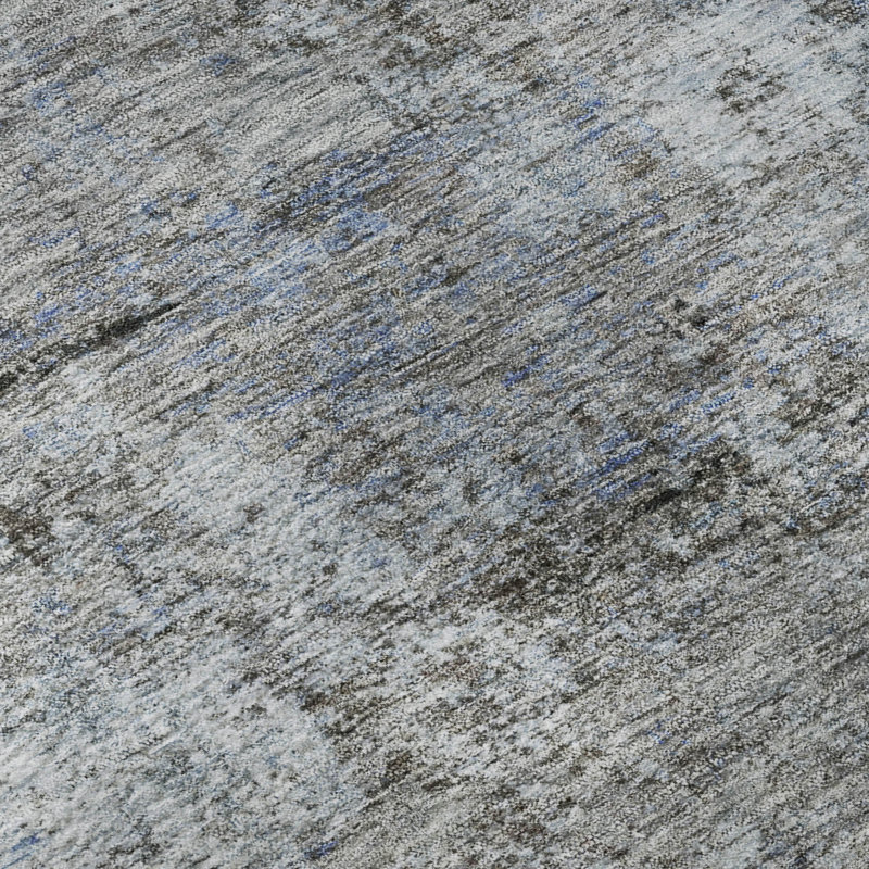 Premium Machine Washable Mayfield AMF2061 Abstract Rug, Blue, 3' x 5'