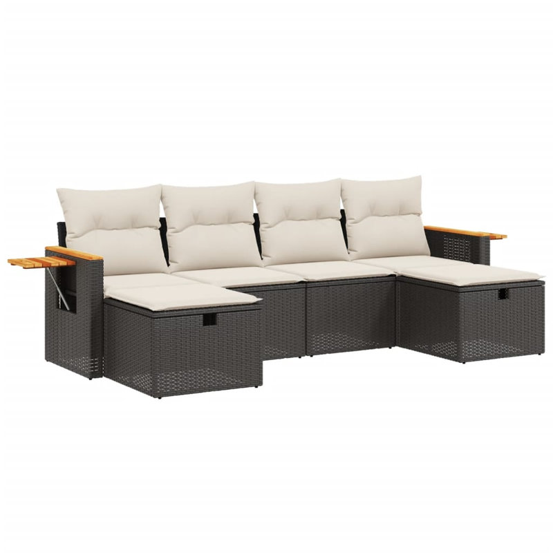 Ensemble de canapé de jardin en rotin PE 6 pièces Vidaxl