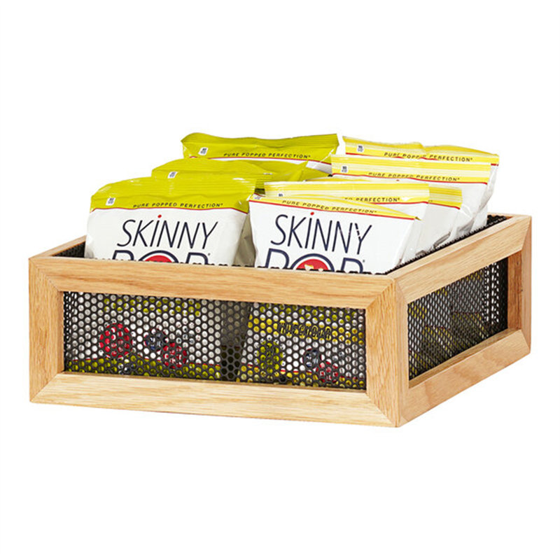 Cal-Mil Camden Black Metal / Oak Wood Reversible Display Riser 22906-4-115 WS-211229064115, Brown/Black