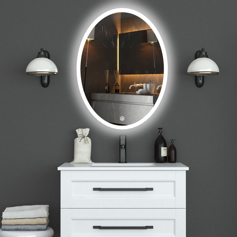 Miroir ovale mural