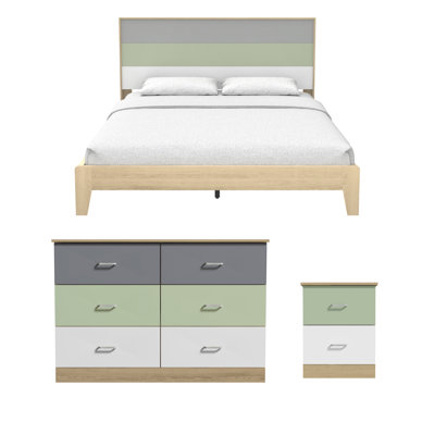 Ensemble de chambre à coucher moderne 3 pièces Allyannah